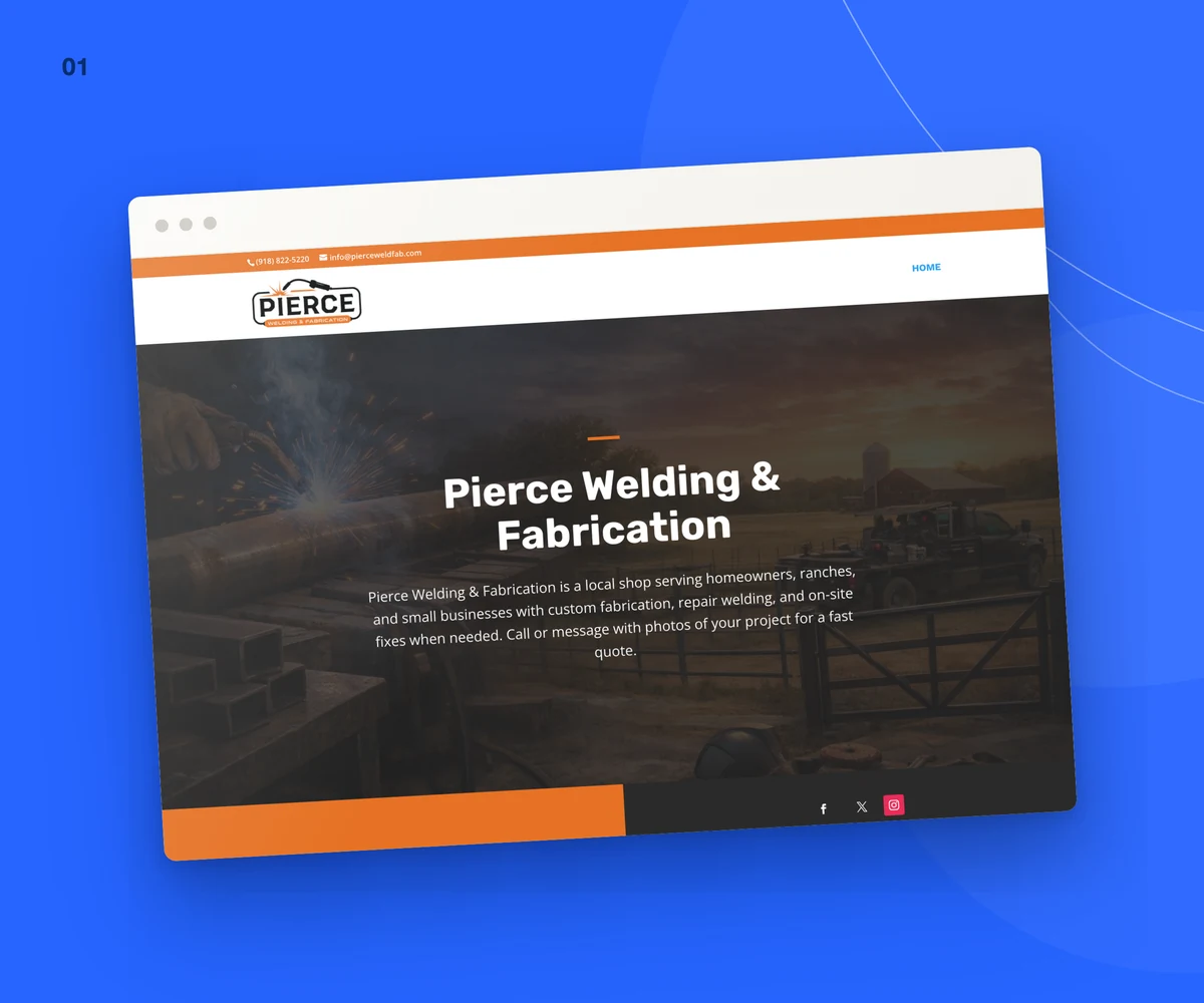 Pierce Welding and Fabrication website homepage